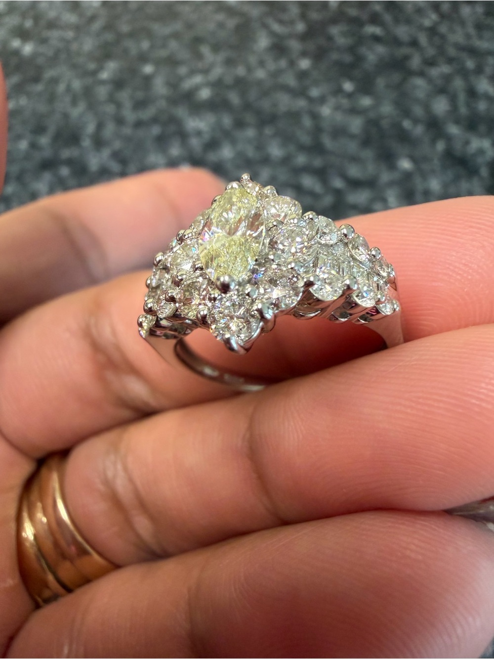 Platinum natural diamond ring